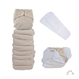 Popolini MaxiSnap Frottee Organic Set kba Komplettset Stoffwindeln ~3-15kg