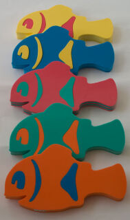 Auftriebshilfe Schwimmhilfe Schwimmspass Clownfish 400x220x38mm  gelb mit farbigen Einsätzen