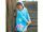 Mitty James Strandhemd Frotteeoberteil lang mit Kapuze türkis mit Blumenapplikationen 2-3 Jahre (92 - 98 cm)