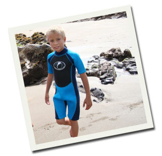 Konfidence Shortie Wetsuit Neopren Kinder Shortie Neoprenanzug Blau Blue 9 - 10 Jahre (L)
