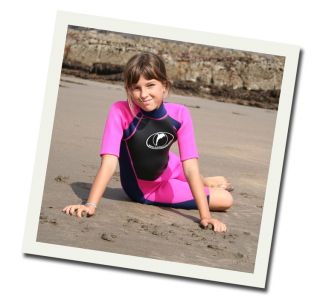 Konfidence Badeanzug Float Suit mit integriertem Auftrieb rosa/weiß gestreift Sc 