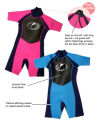Konfidence Shortie Wetsuit Neopren Kinder Shortie Neoprenanzug Pink 7 - 8 Jahre (M)