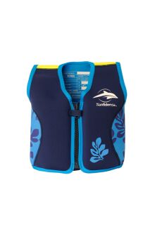 Konfidence Badeanzug Float Suit mit integriertem Auftrieb blau/weiß gestreift