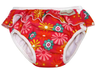 Imse Vimse Schwimmwindel Pink Daisy mit Rüsche SL (super large) 13-17 kg