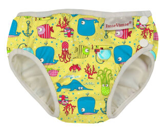Imse Vimse Schwimmwindel, Badewindel, Aquawindel, Babybadehose Yellow Seven Seas NB (Newborn) 4-6 kg