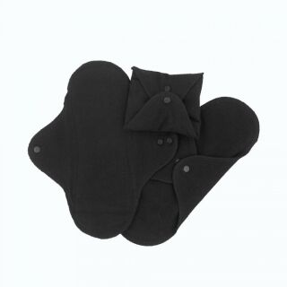 ImseVimse waschbare Flügelbinden 3er-Set Regular Bio-Baumwolle Black