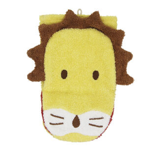 Fürnis Waschlappen mit lustigen Tiermotiven Gross 100% Bio Baumwolle GOTS 552 Löwe