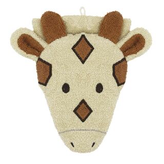 Fürnis Waschlappen mit lustigen Tiermotiven Gross 100% Bio Baumwolle GOTS 558 Giraffe