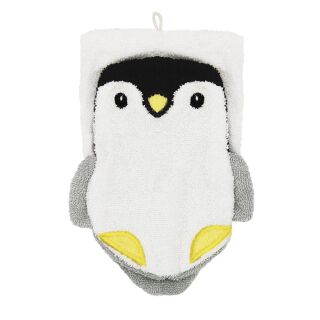 Fürnis Waschlappen mit lustigen Tiermotiven Gross 100% Bio Baumwolle GOTS 271 Pinguin
