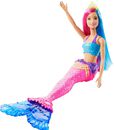 Barbie Dreamtopia - Meerjungfrau, 29 cm Mattel, Barbie Fairytale, Barbie-Puppe mit Schwanzflosse und pink/blaues Haar