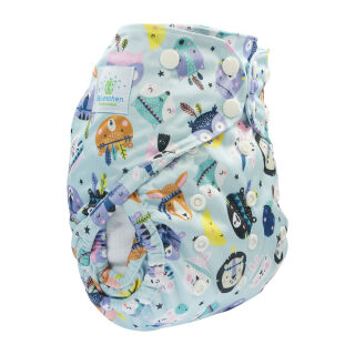 Blümchen 2in1 One Size Eco Shell Überhose 5-16kg Fantasy Druckknopf Animal Spirit