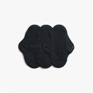 ImseVimse Cloth Pads Active waschbare Stoffbinden 3er-Set Panty Liners Slipeinlagen Schwarz Black