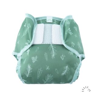 Popolini Überhose PopoWrap Green Leaves Windelüberhose M 5-10 kg